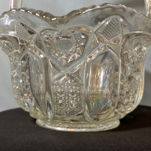Vintage Bridal Basket‎ Iridescent Carnival Glass by L.E. Smith Quintec Design - Picture 4 of 7